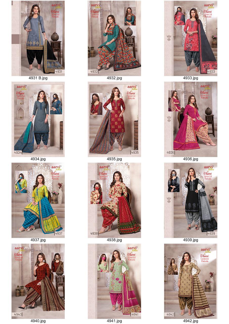 Aarvi Special Patiyala 14 Latest Fancy Designer Casual Wear pure cotton Printed Readymade salwar Suit Collection
